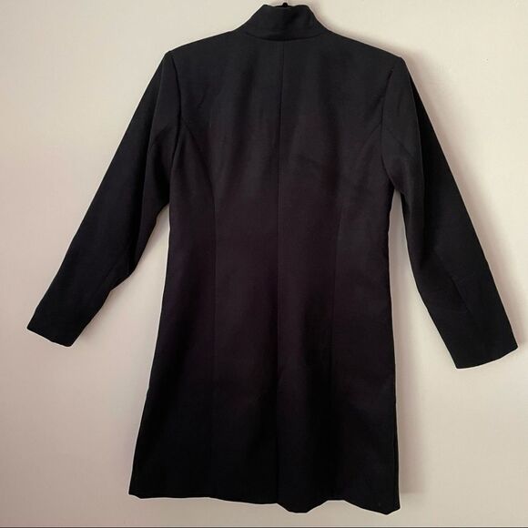 H by HALSTON‎ Women's Snap Front Coat Knee Length Notch Collar Black sz US 4 - Picture 9 of 9